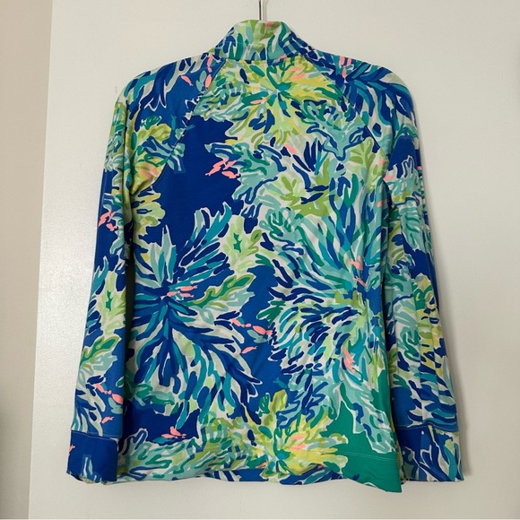 Lilly Pulitzer Skipper Popover Wade and Sea Women’s Small Blue Green - Picture 7 of 7